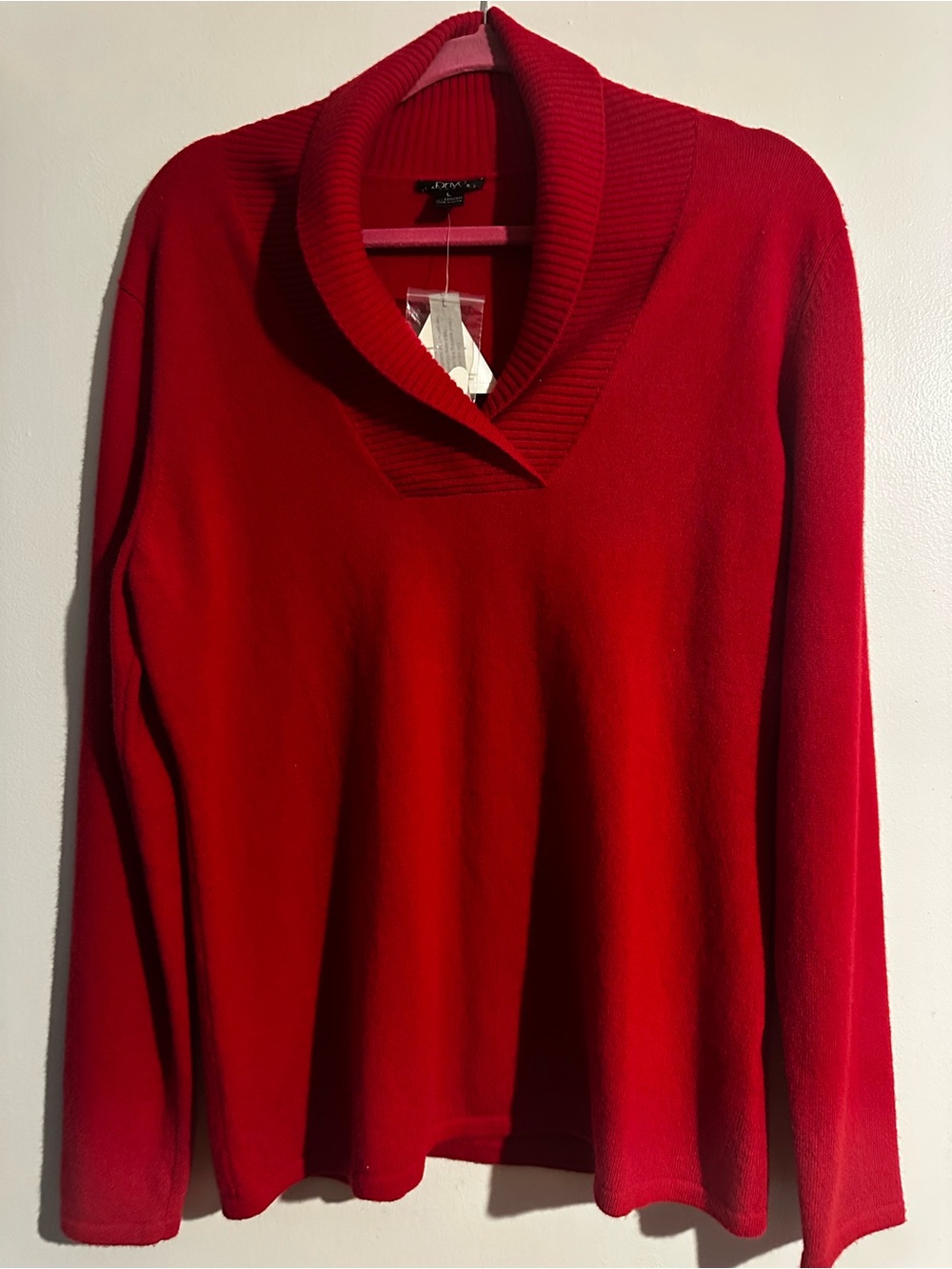 Lisette Red Shawl Cowl Neck Sweater - Women's Cozy Pullover